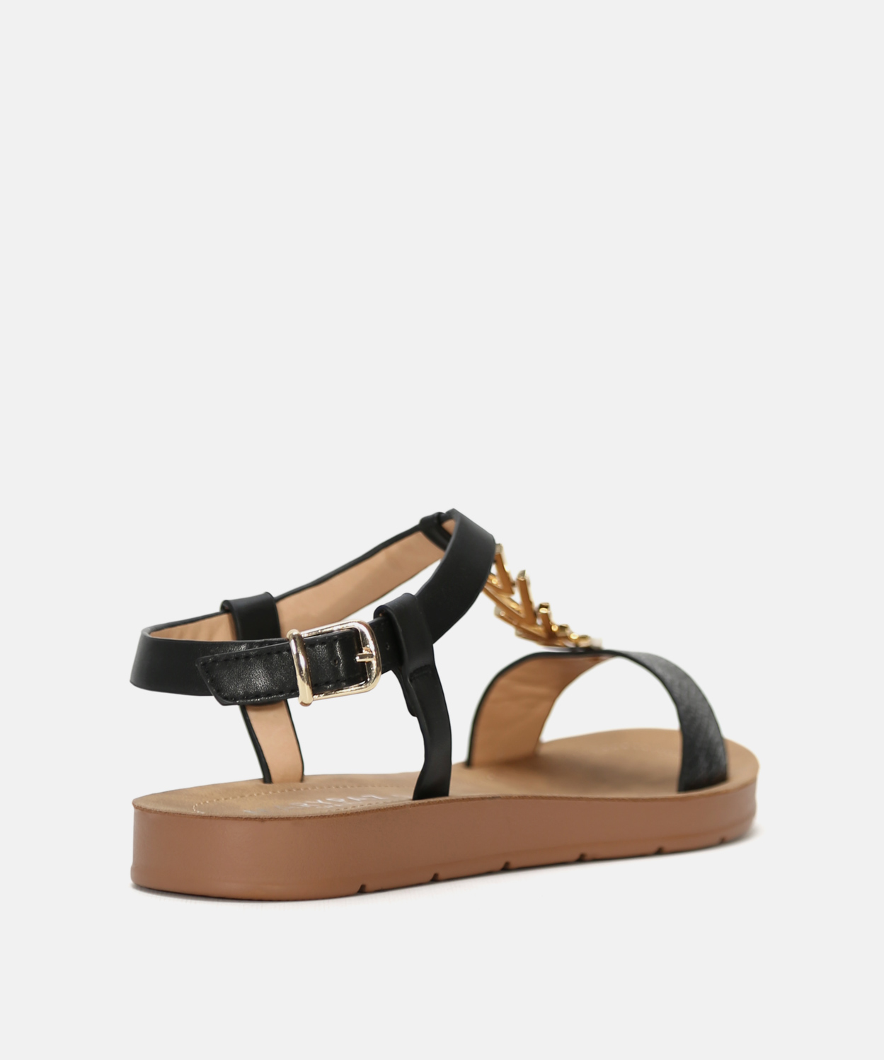 Sandalia plana pieza met&aacute;lica image number null